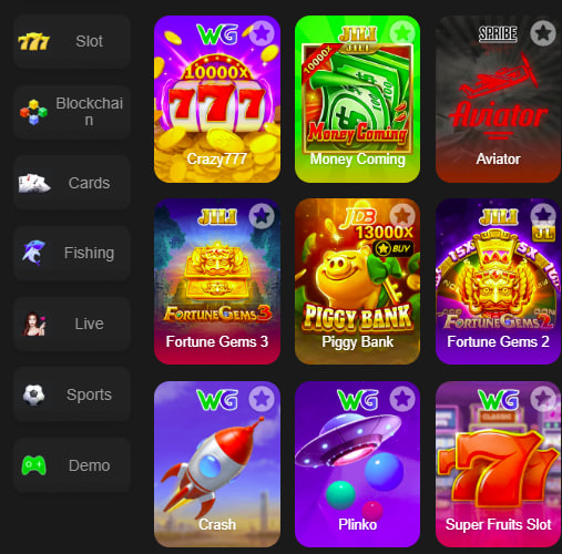 Main screen of lucky3 vegas game page for PK players - 4